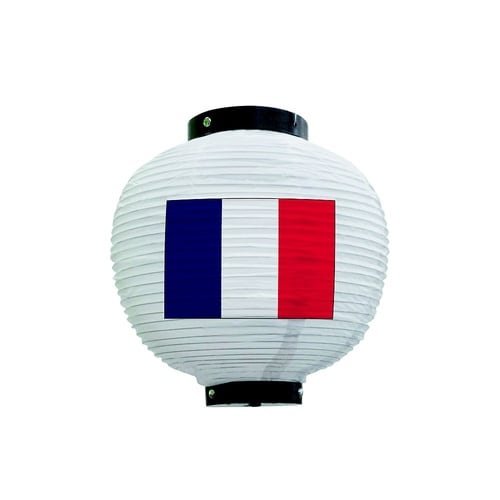 フルカラー提灯 フランス 八寸丸 白 5