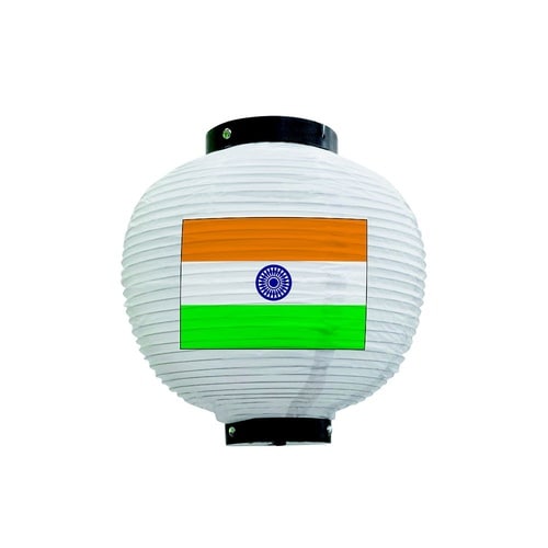 フルカラー提灯 インド 八寸丸 白 54