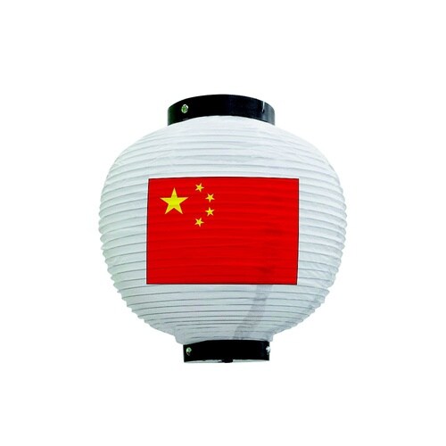 フルカラー提灯 中国 八寸丸 白 544