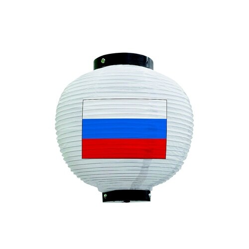 フルカラー提灯 ロシア 八寸丸 白 54