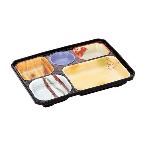 旬彩副食容器 小 本体(A柄クロ)蓋(マ