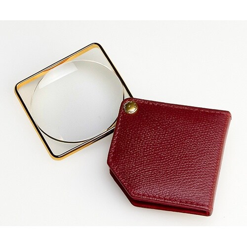 本革製 ゴールドポケットルーペ 3倍 6