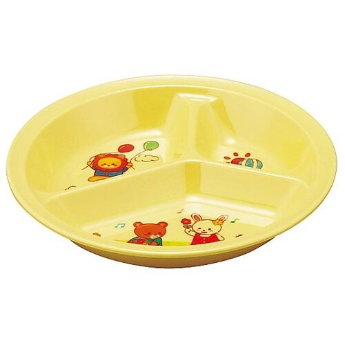 メラミン子供食器 みんなともだち。3ッ切