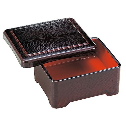 耐熱丼重 新木目 溜内朱塗