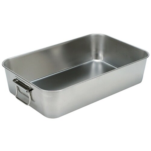 18−8給食バット・可動ハンドル付 研磨