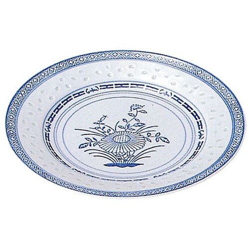 ホタル陶器丸平皿(盤子)8インチ(花)