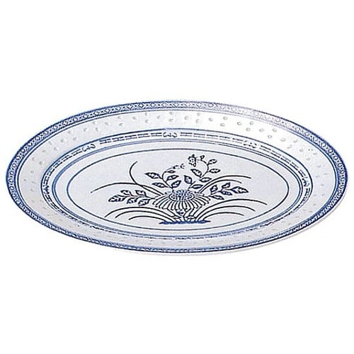 ホタル陶器小判皿 14インチ(花) 31