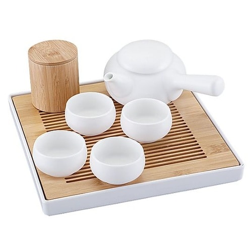 カジュアル中国茶器セット マットホワイト