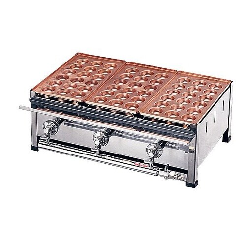 KD 銅たこ焼台 3連セット A(28穴