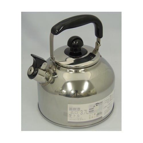 ステンレス 笛吹き広口ケトル 3.7L