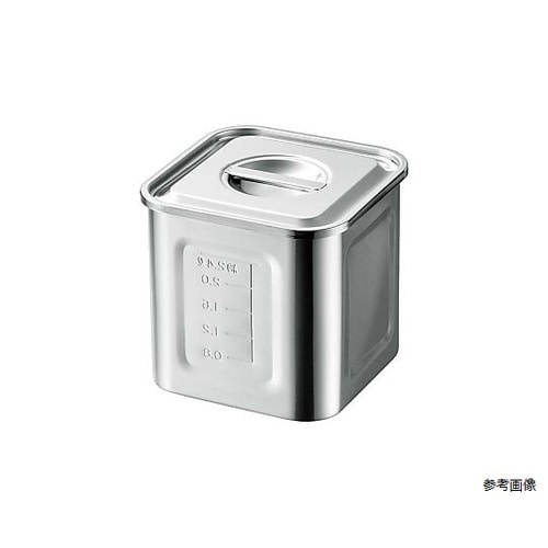 18−8 目盛付深型角キッチンポット 0