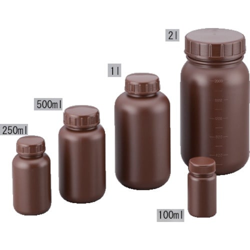 AS 広口丸型遮光瓶100ml(茶)