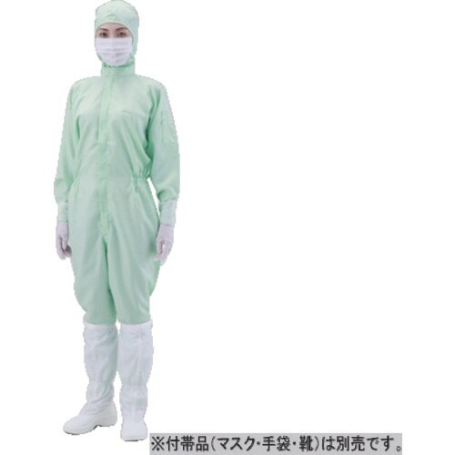 AS 無塵衣AS197C フード付 緑 3L