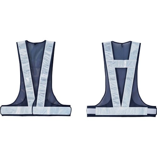 緑十字 メッシュ安全ベスト(キングサイズ) 紺/白
