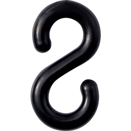 緑十字 S字フック 黒 PF−6BK 線径6mmΦ