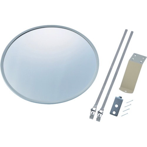 緑十字 小型カーブミラー グレー 壁丸35S 36
