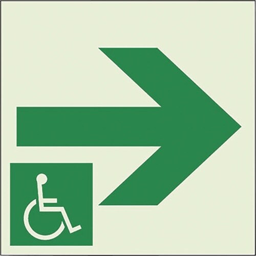 ユニット 一時避難エリア通路標識 右矢