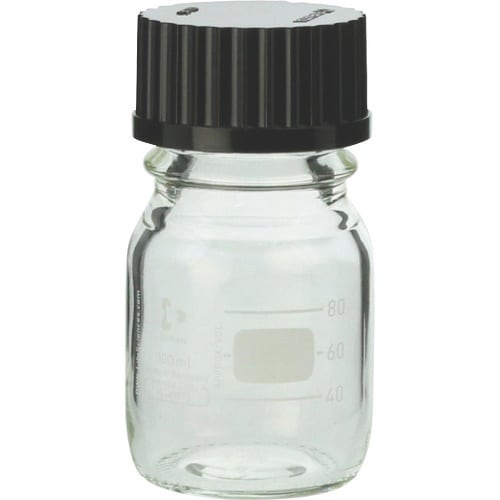 SIBATA 耐熱ねじ口びん 黒キャップ付 100