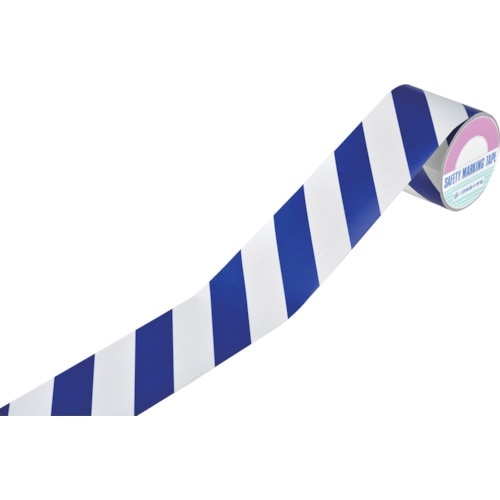 緑十字 ストライプ柄テープ(反射タイプ) 青/白