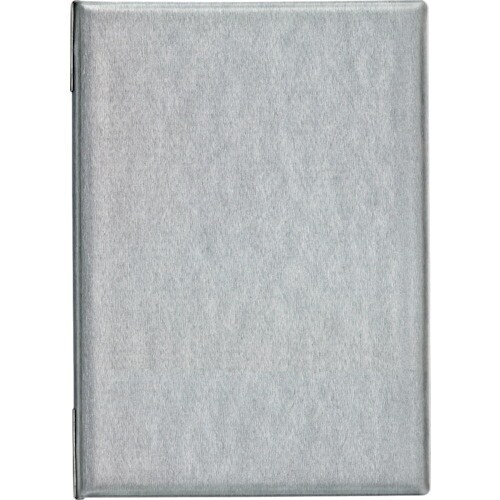 OP メニューファイル レザー調 A4 4頁 灰