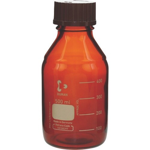 SIBATA 耐熱ねじ口びん 茶褐色 赤キャップ付