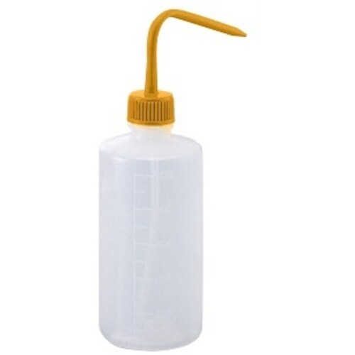AS 洗浄瓶カラフルバリエ細口イエロ500ml