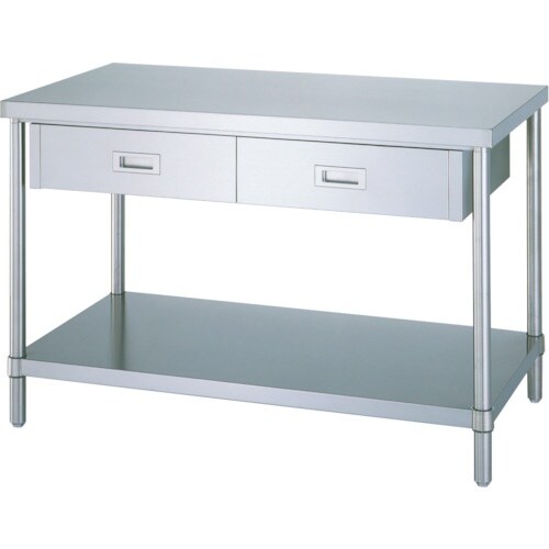 シンコー ステンレス作業台片面引出付(ベタ板棚タイ