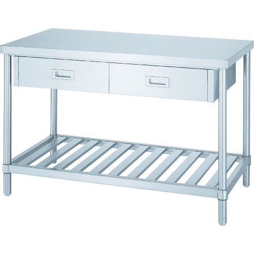 シンコー ステンレス作業台片面引出付(スノコ板棚タ
