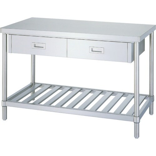 シンコー ステンレス作業台片面引出付(スノコ板棚タ