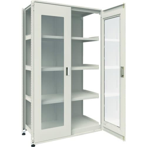 TRUSCO M3型ユニット中量棚 両開きアクリル