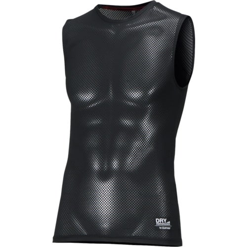 カジメイク クレーターメッシュノースリーブ ブラッ