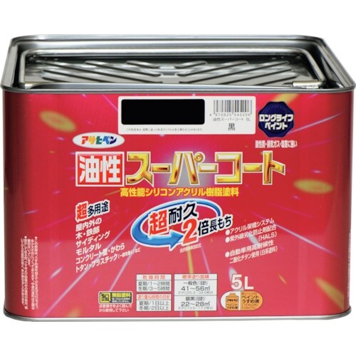アサヒペン 油性スーパーコート 5L 黒