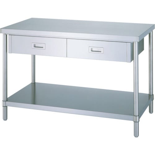 シンコー ステンレス作業台片面引出付(ベタ板棚タイ