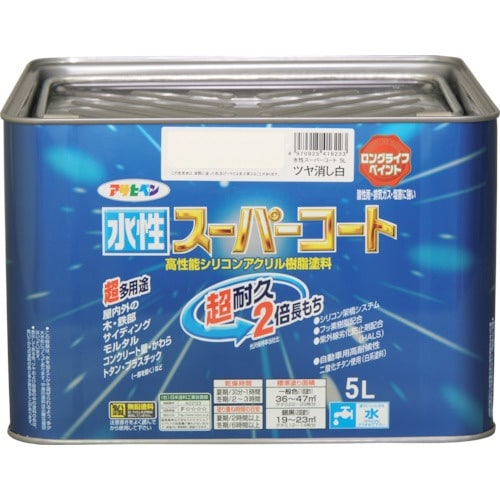 アサヒペン 水性スーパーコート 5L ツヤ消し白