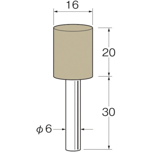 リューター 軸付弾性砥石(PVA砥石)外径(mm)