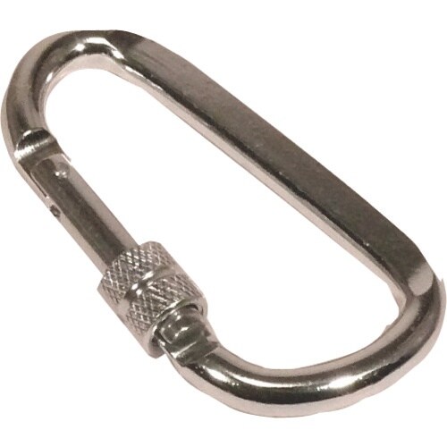 KH アルミ合金カラビナD環ロック付 シルバー