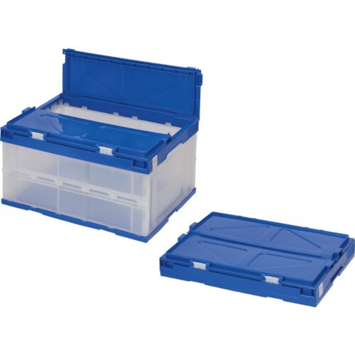 テラモト 折りたたみコンテナ ふた付き 40L