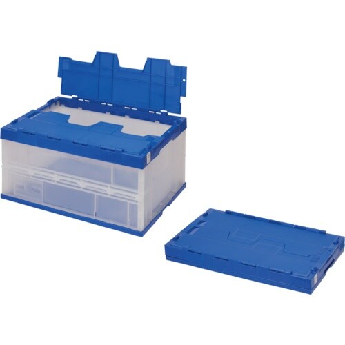 テラモト 折りたたみコンテナ ふた付き 75L