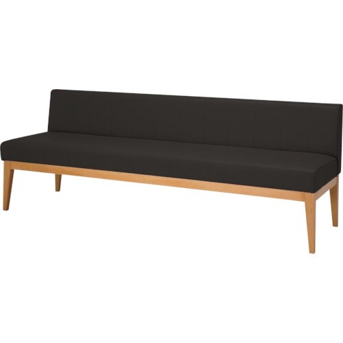 MIZUNO 木脚ロビーチェア 3人用背付 ブラッ