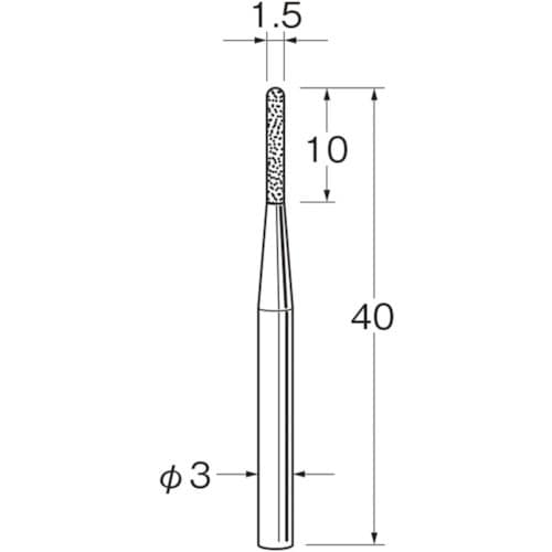 リューター 軸付電着ボラゾン砥石N1215