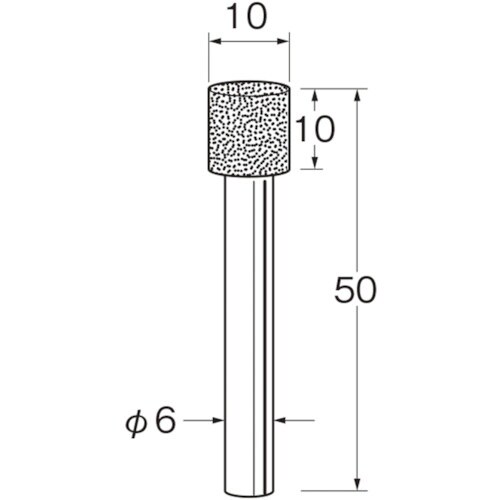 リューター 機械研削用軸付電着ボラゾン砥石(インタ