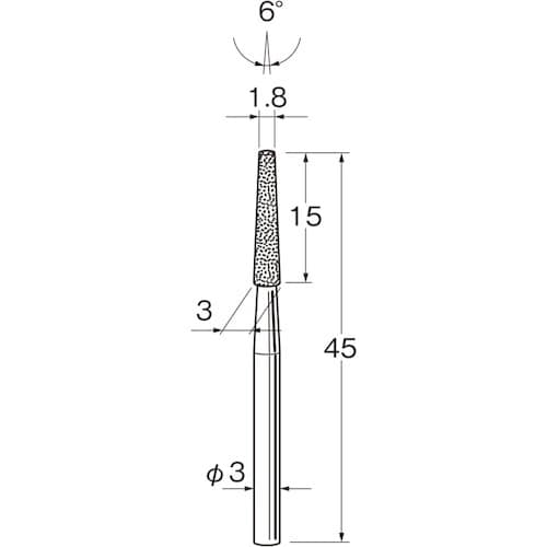 リューター 軸付電着ボラゾン砥石N1430