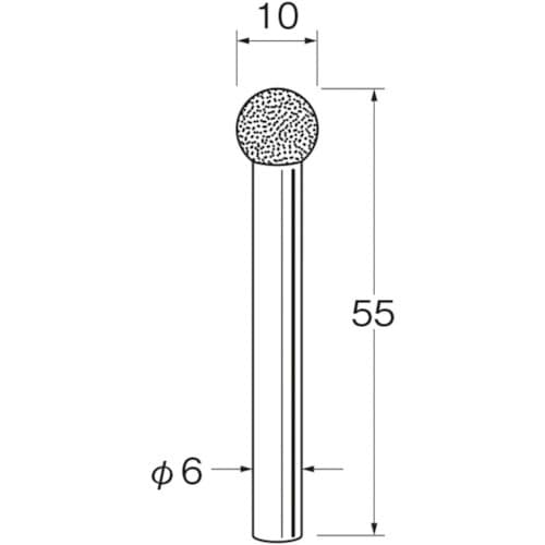 リューター 軸付電着ボラゾン砥石N2010