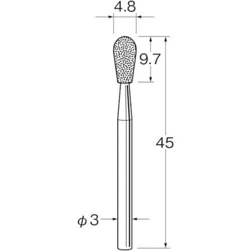 リューター 軸付電着ボラゾン砥石N1840