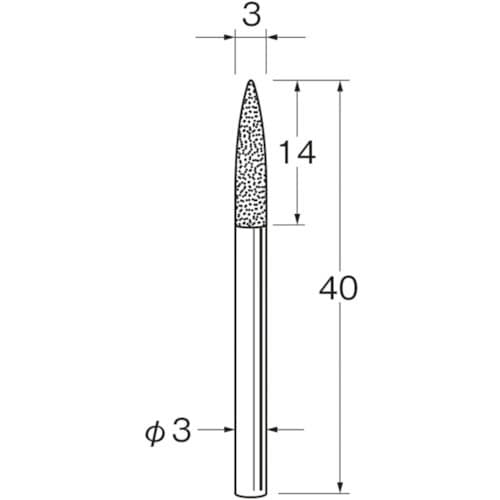 リューター 軸付電着ボラゾン砥石N1530