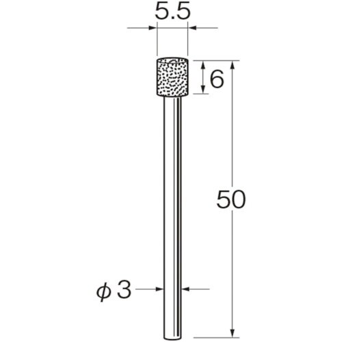 リューター 機械研削用軸付電着ボラゾン砥石(インタ