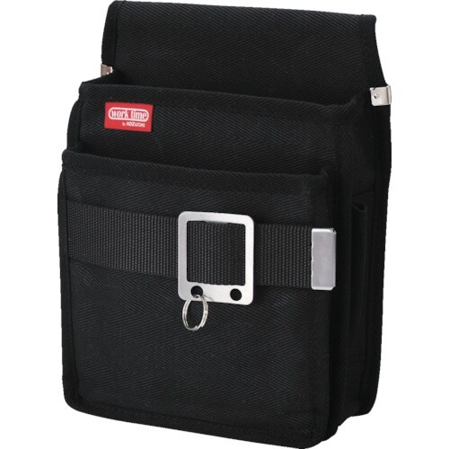 コヅチ 和柄二段腰袋 黒 前ベルト付