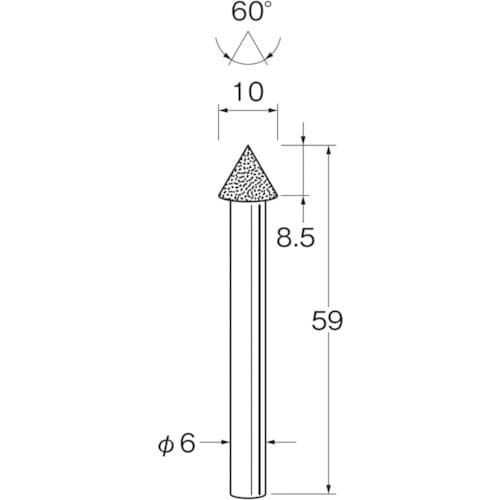 リューター 機械研削用軸付電着ボラゾン砥石(インタ