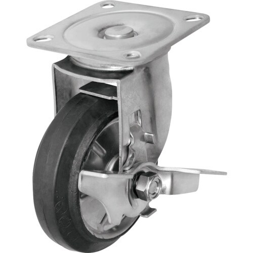 シシク ステンレスキャスター 自在ストッパー付 1