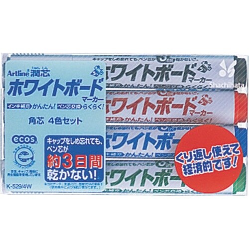 シヤチハタ アートライン潤芯WボードM角芯4色セッ